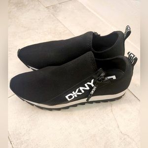 DKNY black and white sneakers